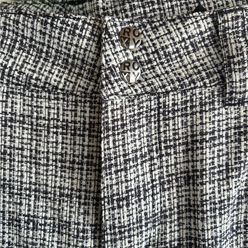 Roxy Black and White Textured Pants